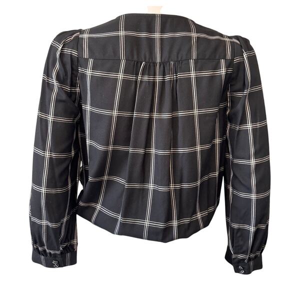 MADEWELL Women's Balsam Plaid Black Window Pane Wrap Top XS FALL - Picture 5 of 7